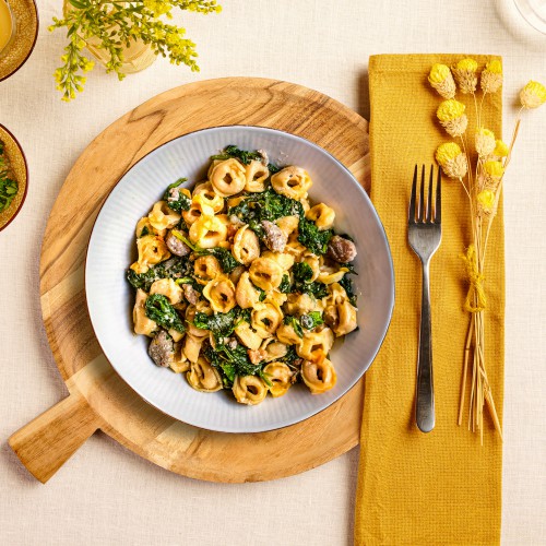 Recept tortellini salsiccia sinaasappel Grand'Italia